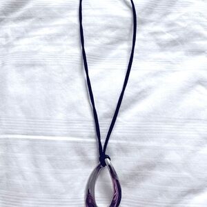 Lia Sophia Silver and Black Geometric Necklace